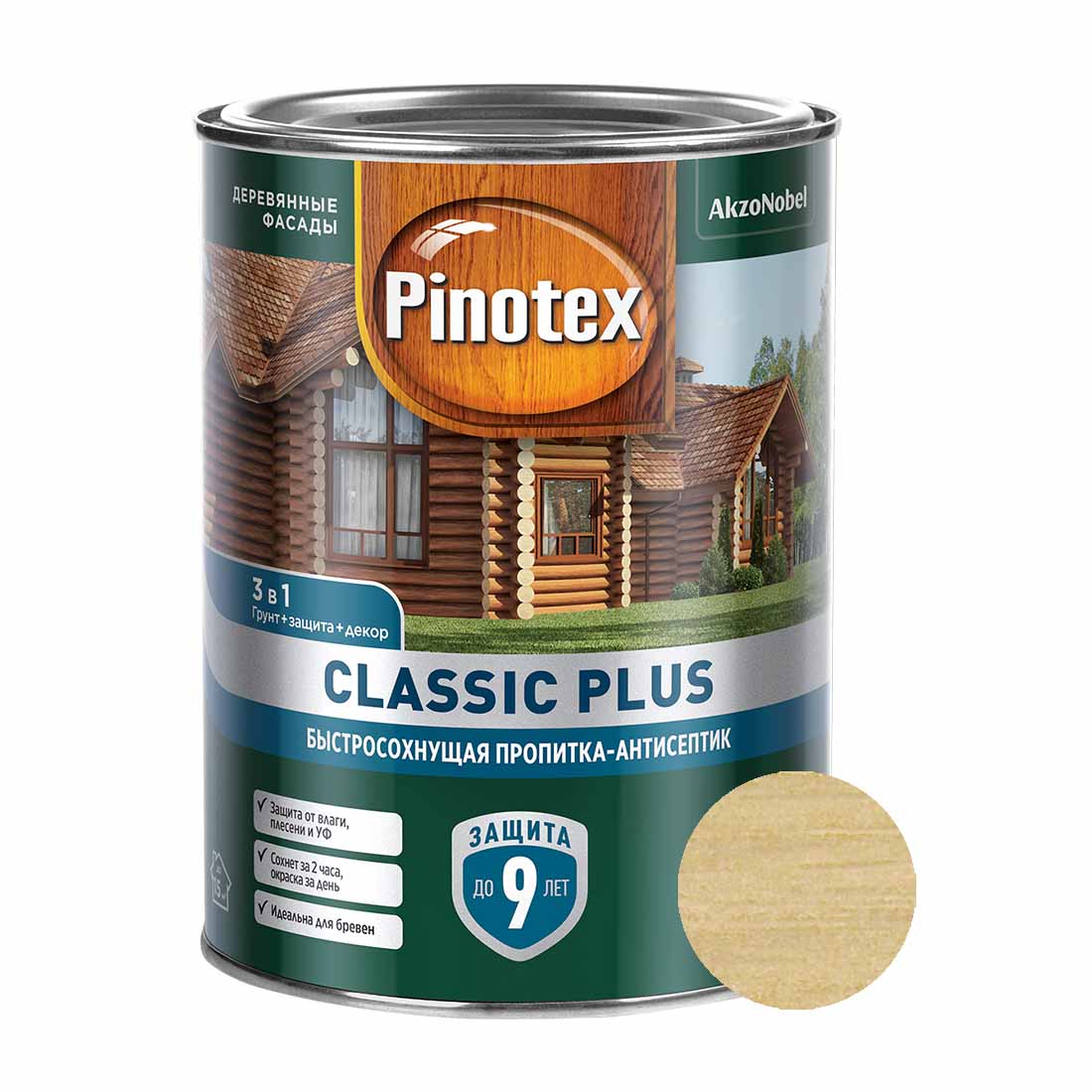 Пропитка -антисептик PINOTEX Classic Plus 3 в 1, Ель натуральная, 0,9 л. в  Мозыре – купить по низкой цене в интернет-магазине окБОЛТ